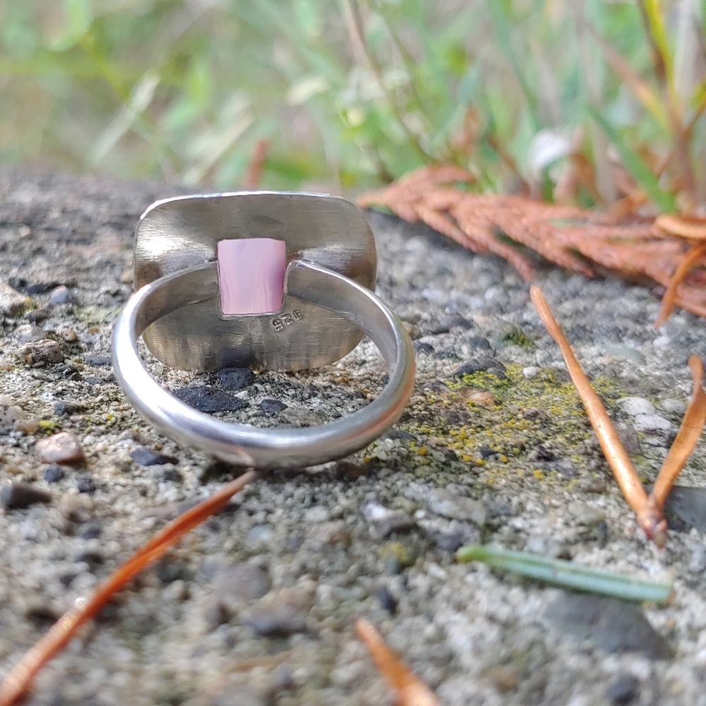 *SOLD* Rare Purple Agate Artisan Made Sterling Silver Ring - Issabeau Jewelry - Picture 6 of 9